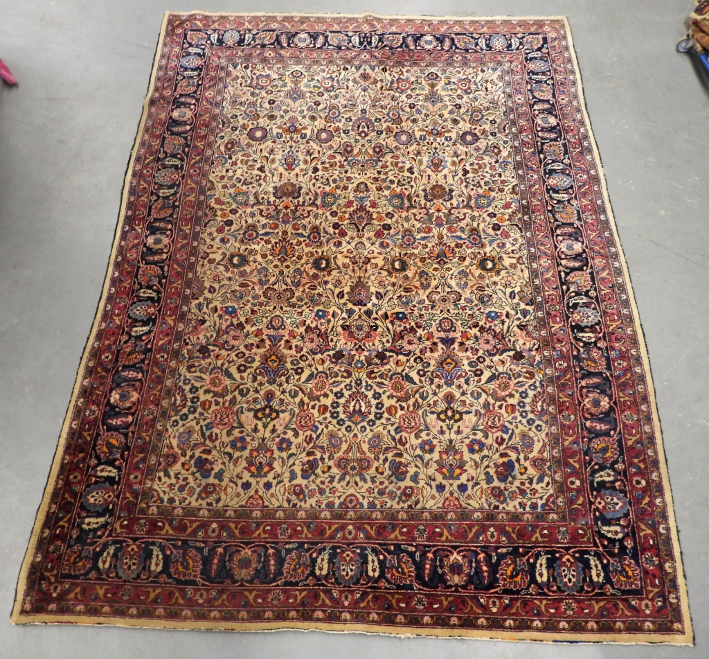 Appraisal: ROOM SIZE ANTIQUE PERSIAN RUG Middle East Circa Red blue