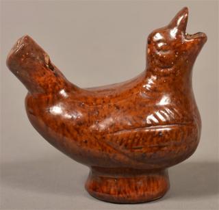 Appraisal: Antique New Jersey Redware Bird Whistle Antique New Jersey Glazed