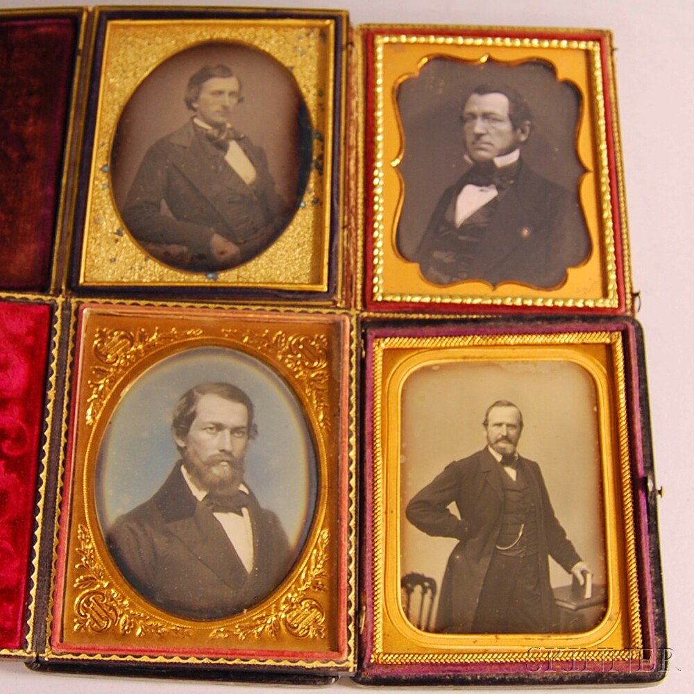 Appraisal: Four Quarter-plate Daguerreotype Portraits of Gentlemen one depicting a dark-haired