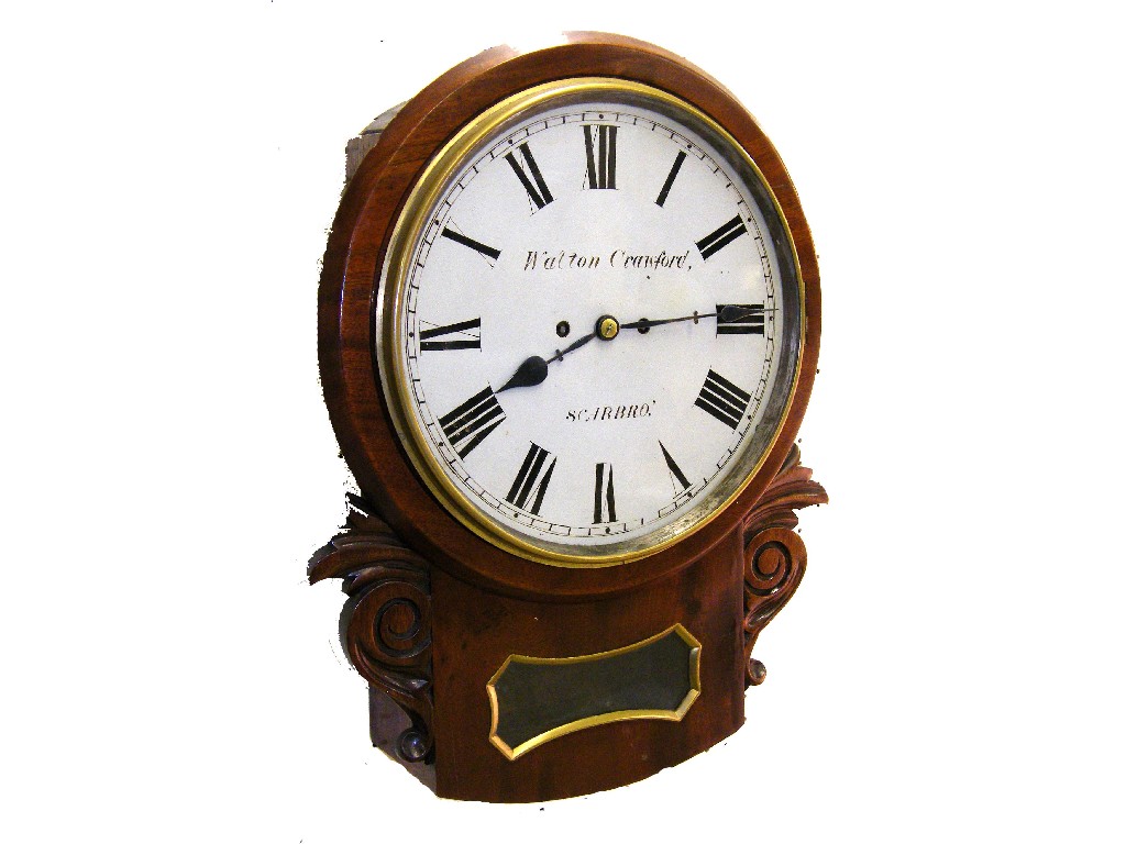 Appraisal: Good mahogany single fusee dial clock signed Woodward Walcot Bath