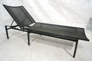 Appraisal: Modernist Metal Chaise Lounge Mesh design Curv Modernist Metal Chaise