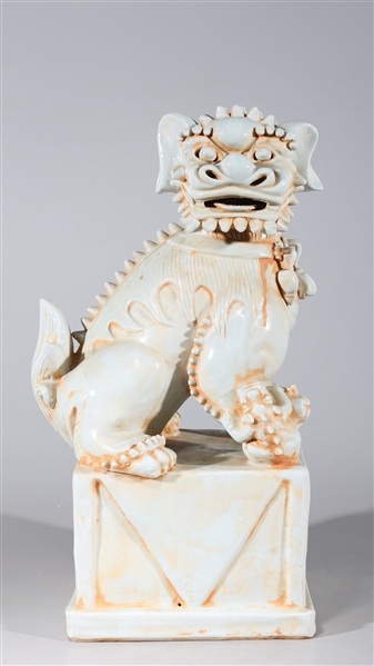 Appraisal: Chinese celadon glazed porcelain foo lion overall good condition minor