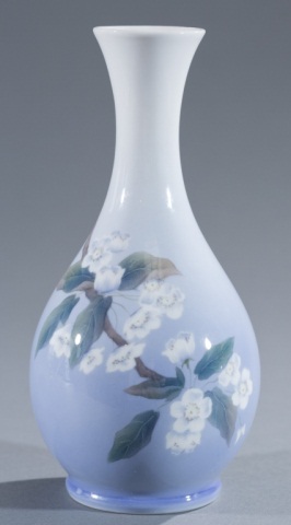 Appraisal: Royal Copenhagen Vase Blue with floral background Marked on base