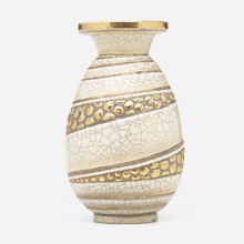 Appraisal: Ren Buthaud VASE France c peau-de-serpent snakeskin -glazed and gilt