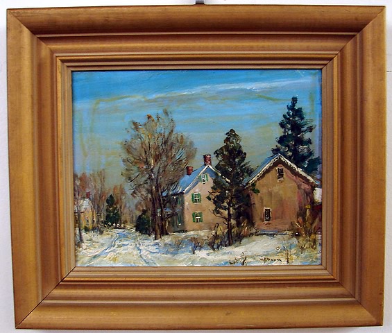 Appraisal: Hilltown Bucks County oil on masonite x SLR W E