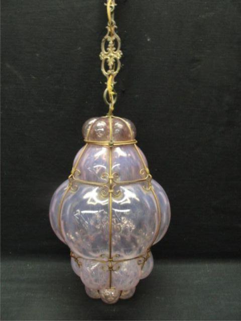 Appraisal: Midcentury Murano Glass Chandelier Lavender glass From a Long Island