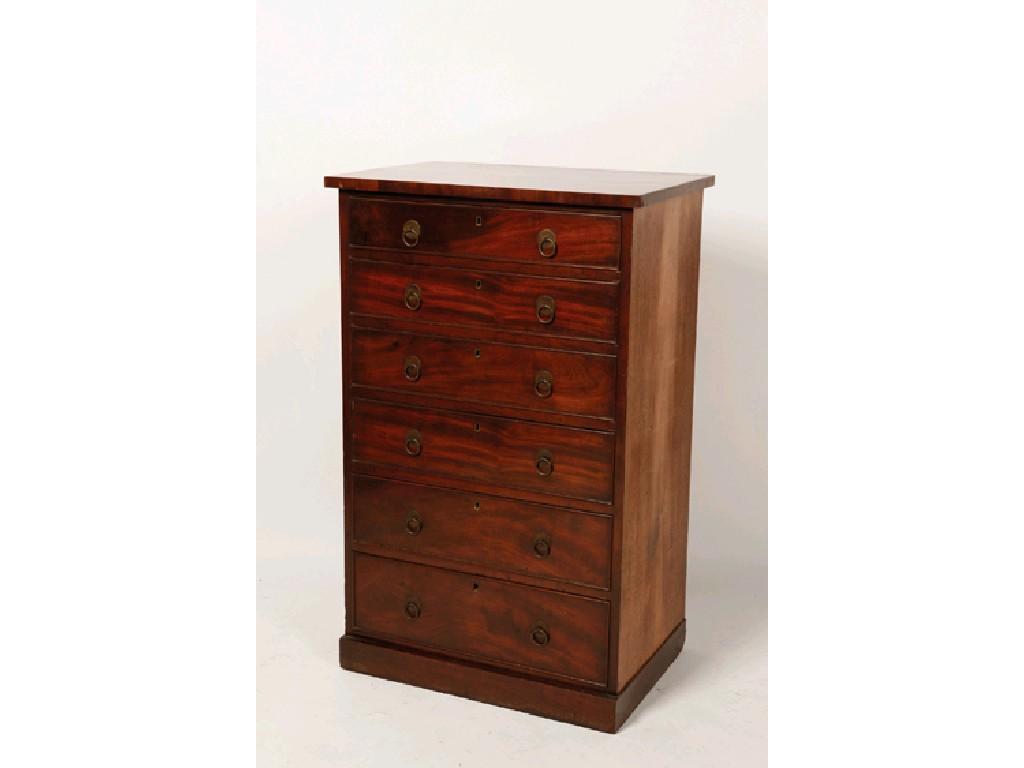 Appraisal: A REGENCY MAHOGANY COLLECTOR'S CABINET with a rectangular top above