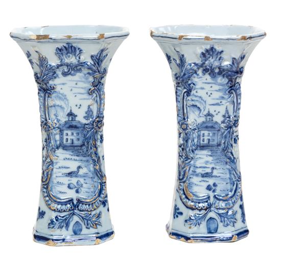 Appraisal: Sale Lot A Pair of Delft Vases th century each