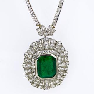 Appraisal: Art Deco Approx Carat Emerald Cut Colombian Emerald Carat Old