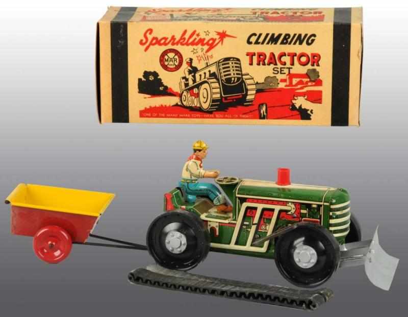 Appraisal: Pressed Steel Marx Climbing Toy Tractor Set Description American Wind-up