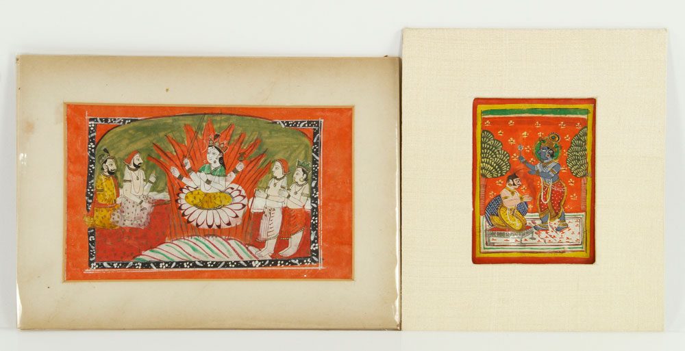 Appraisal: - Lot of th th C Indian Miniatures W C