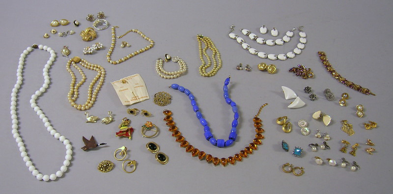 Appraisal: Group of Costume Jewelry including a Trifari white enamel suite