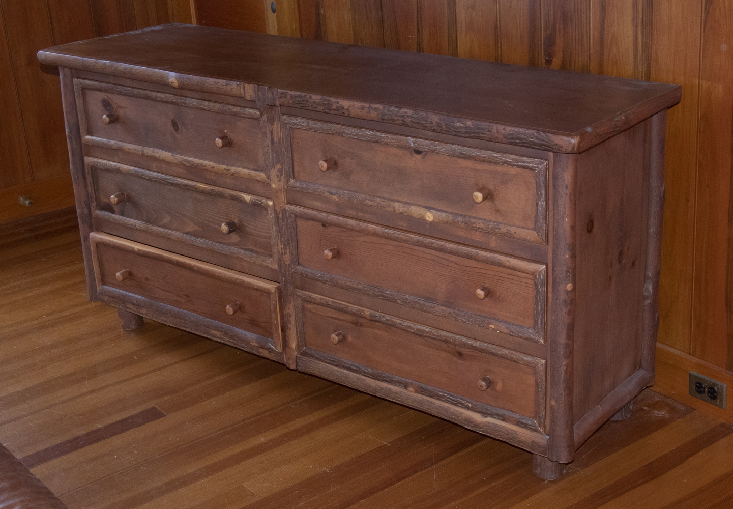 Appraisal: FLAT ROCK ADIRONDACK CHEST Wood Grain Six-Drawer Chest high x