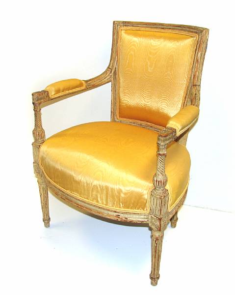 Appraisal: An Italian Neoclassical paint decorated armchair fourth quarter th century