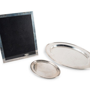 Appraisal: Two American Silver Trays and a Picture Frame th Century