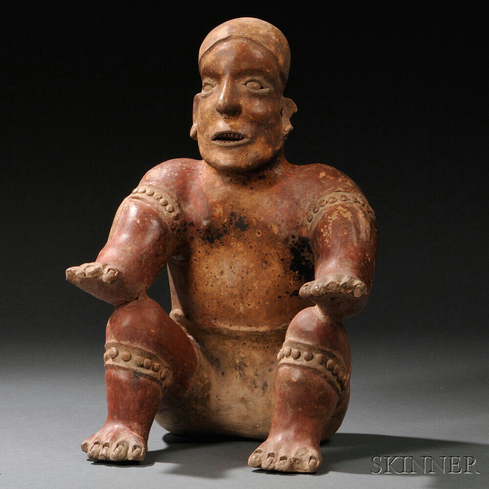 Appraisal: Jalisco Seated Pottery Figure western Mexico c B C -