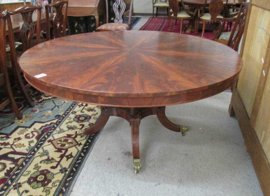 Appraisal: ROUND REGENCY MAHOGANY TILT-TOP BREAKFAST TABLE English early th century