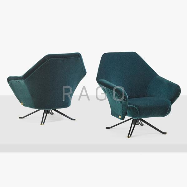 Appraisal: OSVALDO BORSANI TECNO Pair of P lounge chairs Condition Report