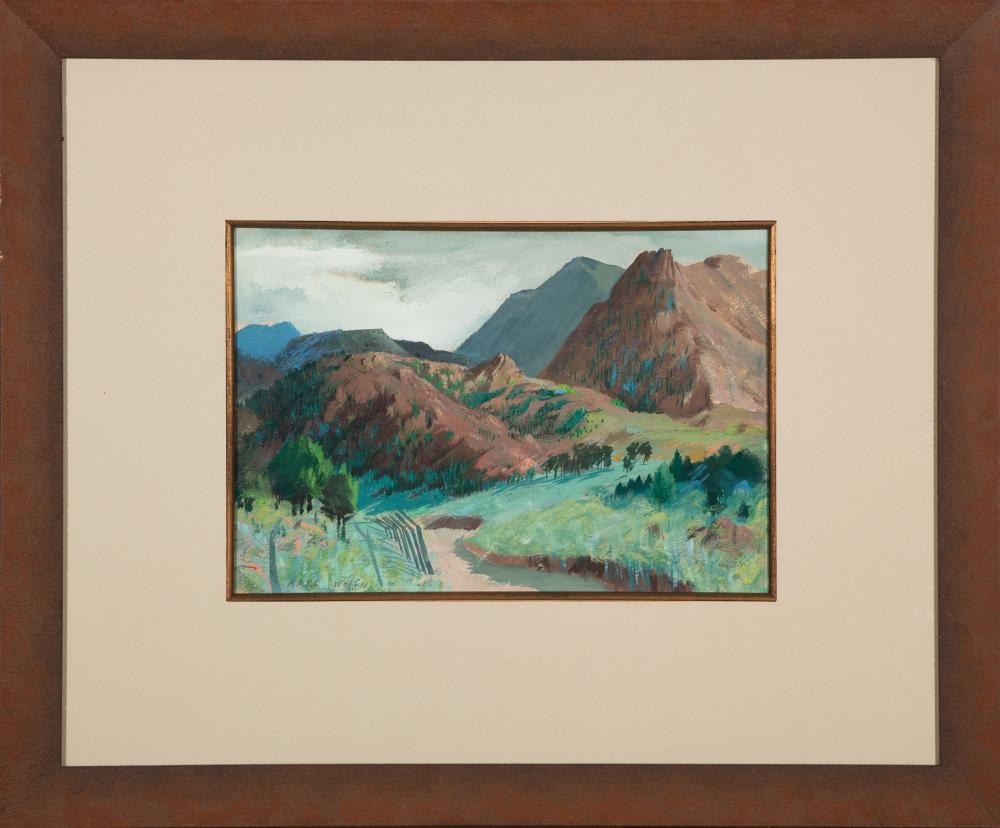 Appraisal: Karl Wolfe American Mississippi - Mountain Valley gouache on board