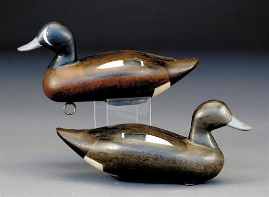 Appraisal: Rare vintage matched pair blue wing teal decoys attributed to