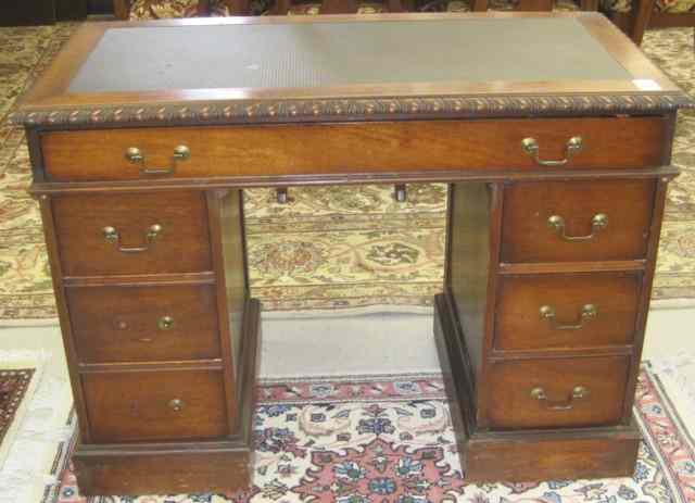 Appraisal: CHIPPENDALE STYLE MAHOGANY WRITING DESK American mid- th century a