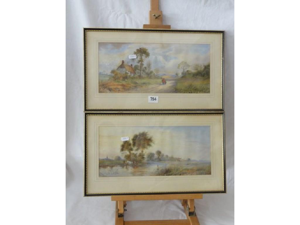 Appraisal: A pair of th century watercolours one showing a country