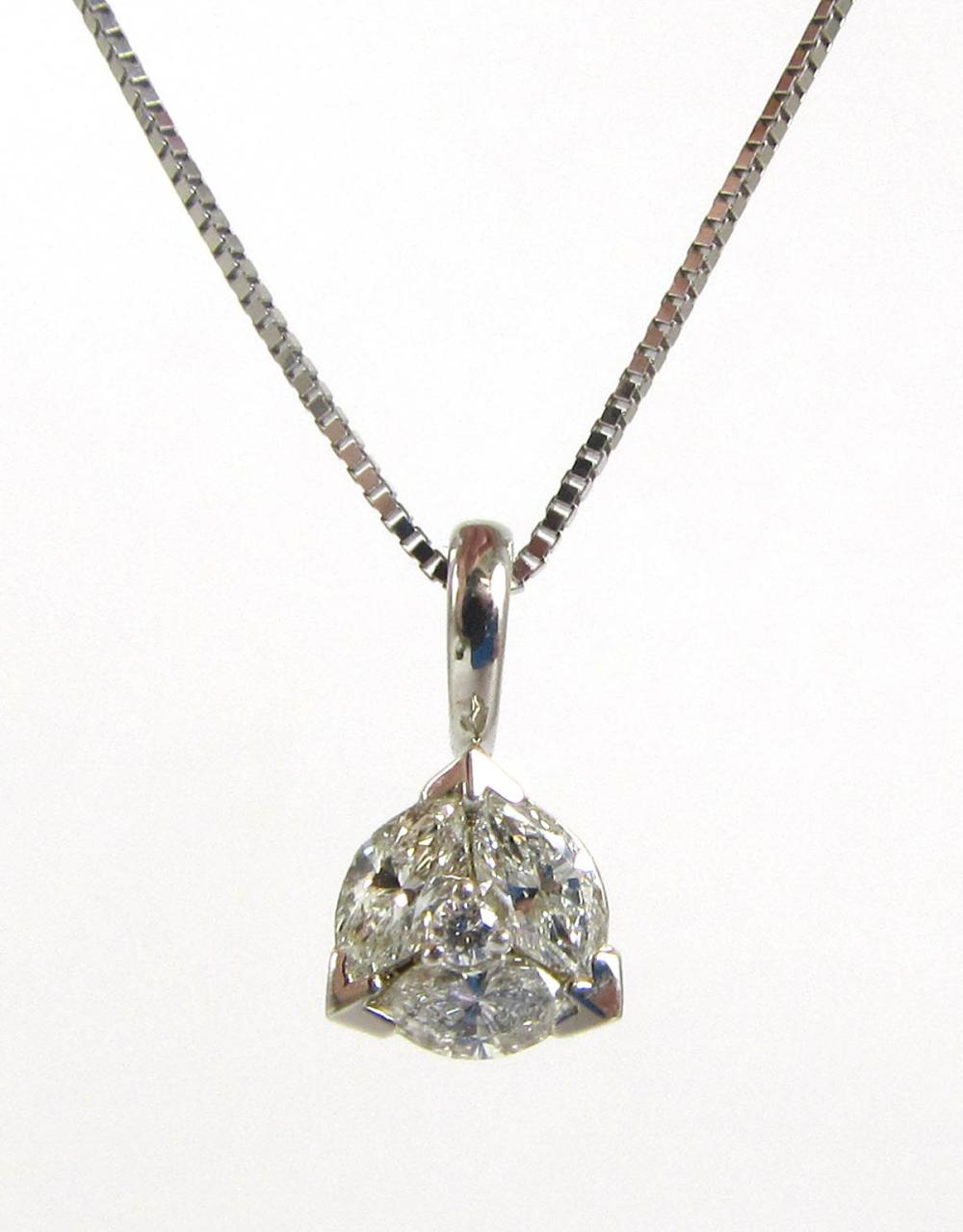 Appraisal: DIAMOND AND FOURTEEN KARAT GOLD PENDANT NECKLACE with a k