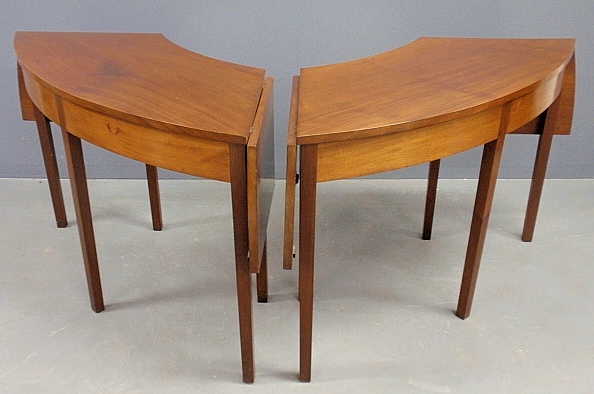 Appraisal: - Pair of New York half-round demilune tables c each