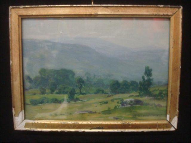 Appraisal: NISBET Robert Gouache of Landscape with Hills and Boulders Signed