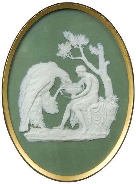 Appraisal: Ganymede and the eagle of Jupiter a Wedgwood green jasperware