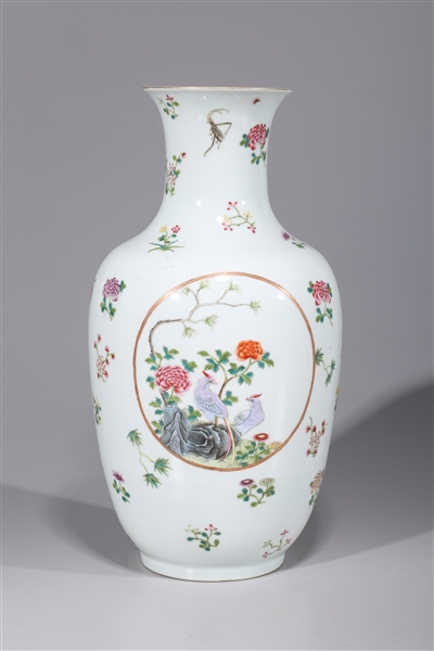 Appraisal: Chinese porcelain famille rose vase with bird and floral design