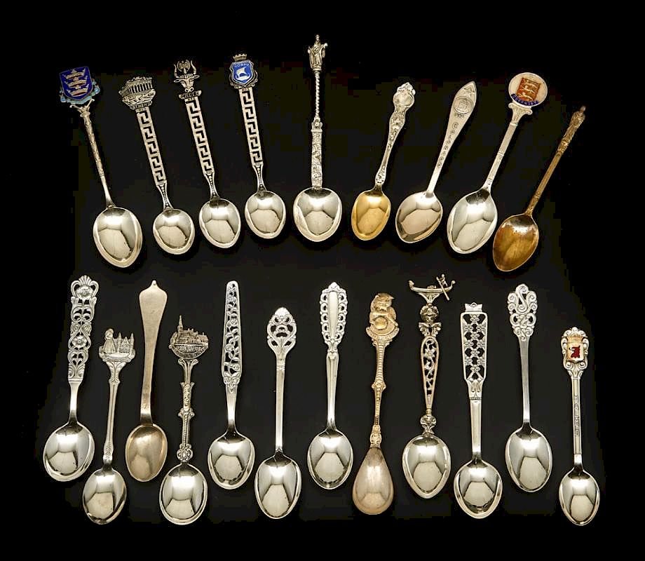 Appraisal: Silver souvenir and demitasse spoons Silver souvenir and demitasse spoons