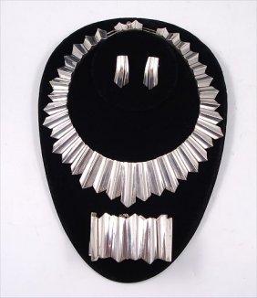 Appraisal: ANTONIO PINEDA MEXICAN STERLING FRINGE ENSUITE The ''Fringe'' design collar