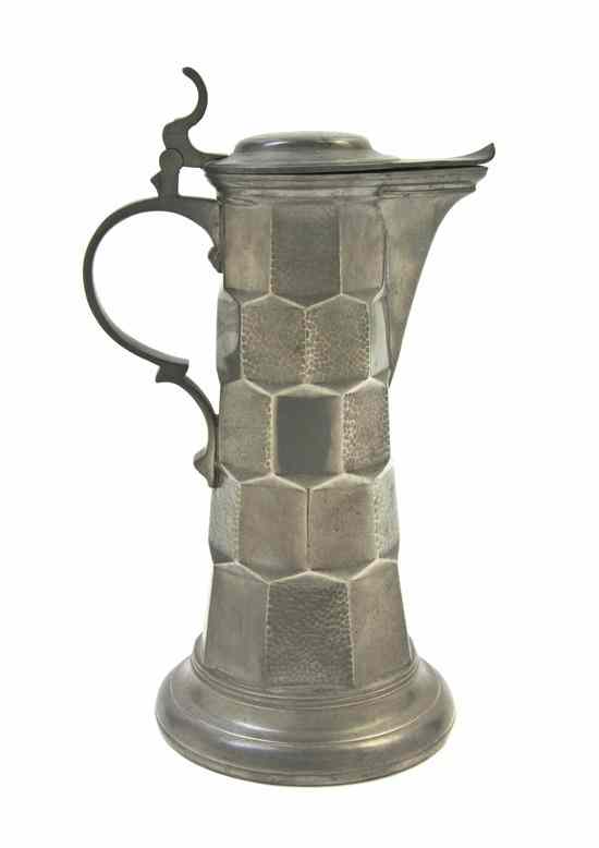 Appraisal: A German Jugendstil Pewter Tankard Kayserzinn having an overall faceted