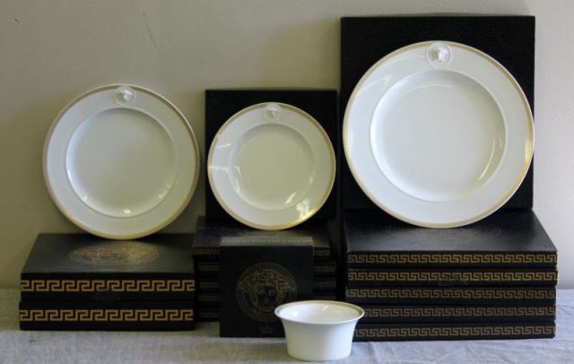 Appraisal: Versace Medallion Partial Service by Rosenthal Includes dinner plates side