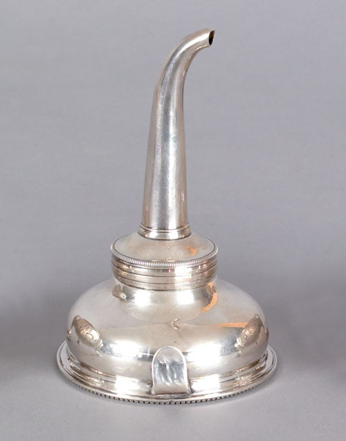 Appraisal: Rare Baltimore silver wine funnel ca bearing the touch of