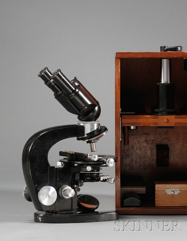 Appraisal: Binocular Microscope by Carl Zeiss Germany in enameled black finish