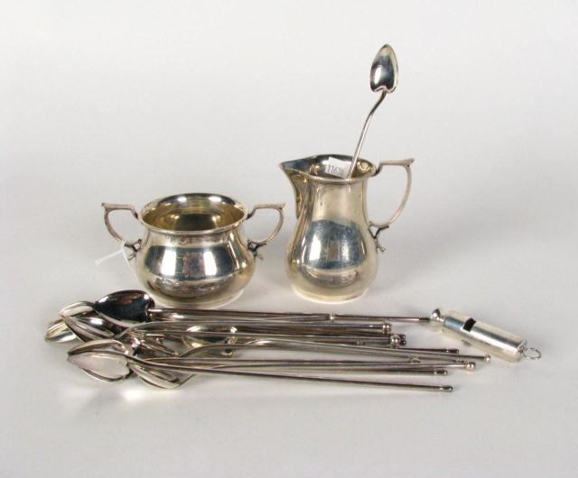 Appraisal: Lot of Sterling Silver Table Accessories cream and sugar set