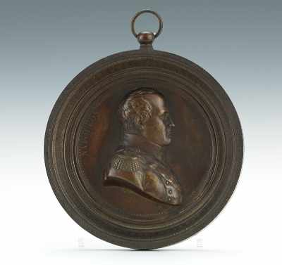 Appraisal: A Profile Plaque of Napoleon th Century Weighted bronze tone