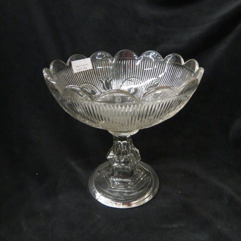 Appraisal: Early American Pattern Glass Bellflower compote scarcer pattern circa