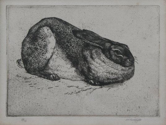 Appraisal: TUNNICLIFFE Charles Britain - Rabbit Etching full size with margins