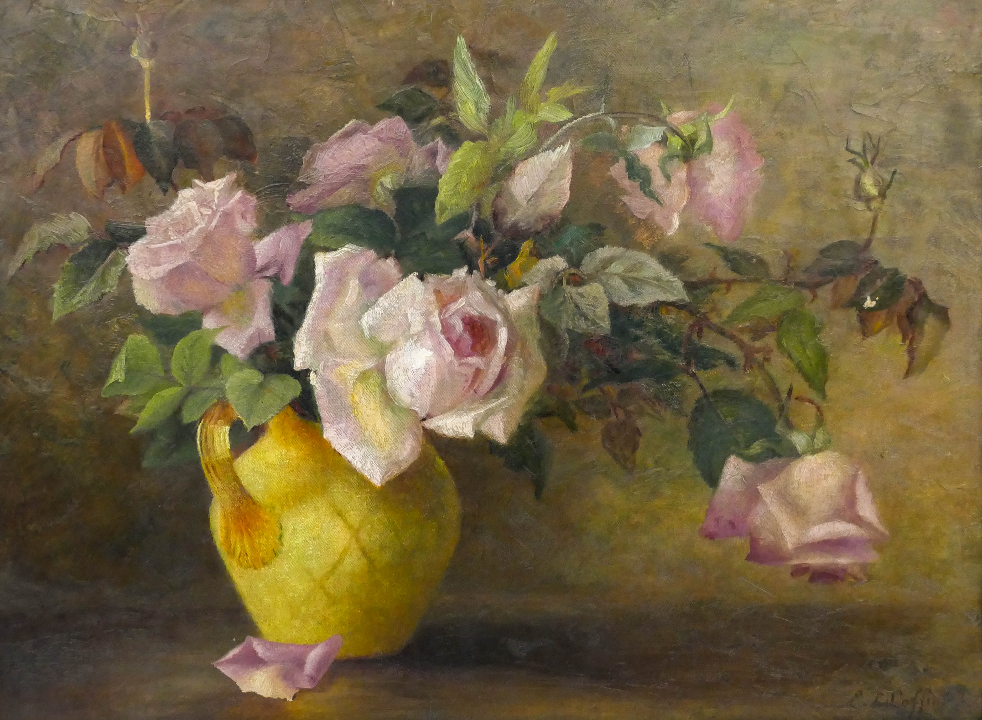 Appraisal: Esther Lawton Coffin - American ''Rose Still Life'' Oil on