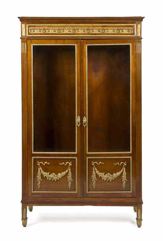 Appraisal: A Louis XVI Gilt Metal Mounted Vitrine having a stepped