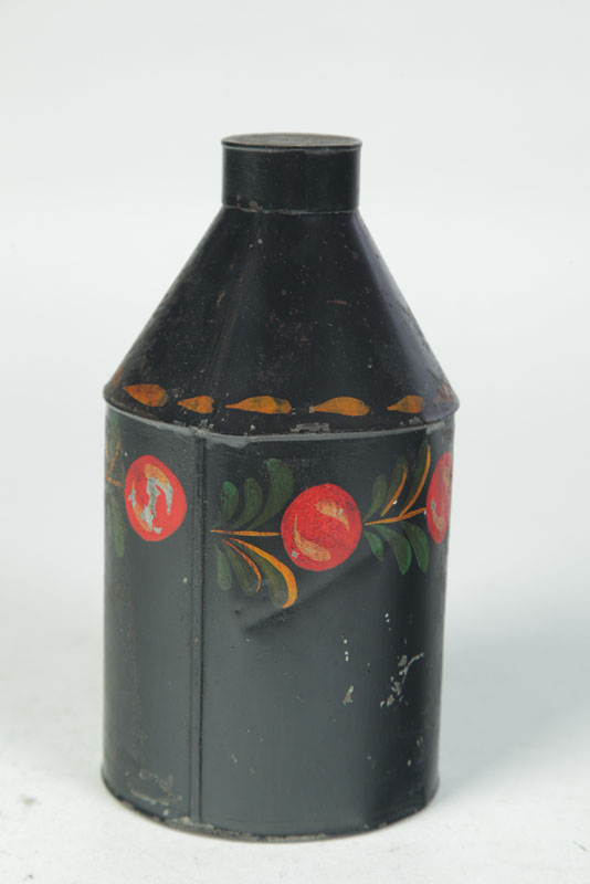 Appraisal: TOLE TEA CADDY American nd quarter- th century Original black