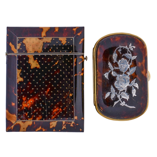 Appraisal: A Victorian tortoiseshell and pique card case cm and a