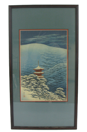 Appraisal: KAWASE BENJIRO HASUI COLOR WOODCUT Japanese - Snowy landscape from