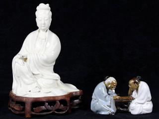 Appraisal: Two Chinese Ceramic Figures lot of Chinese ceramic figures consisting