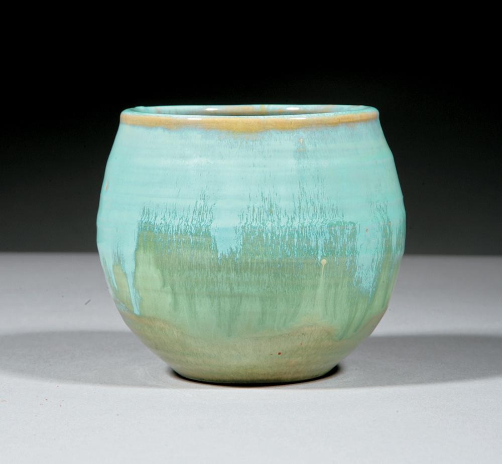 Appraisal: Shearwater Art Pottery Bowl sea foam green glaze base with