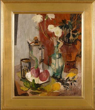 Appraisal: ARTHUR BEECHER CARLES - STILL LIFE WITH FRUIT AND FLOWERS