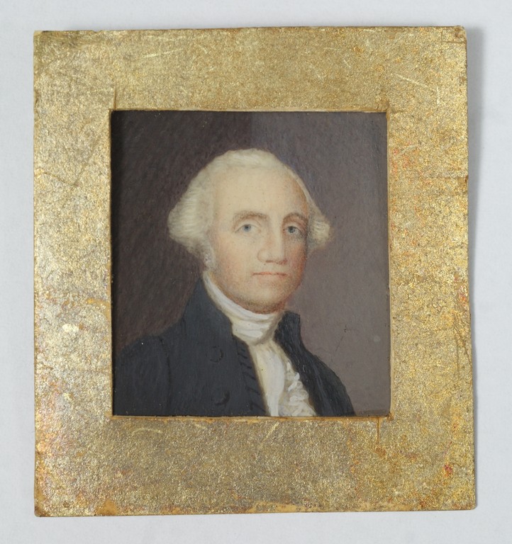 Appraisal: Miniature portrait on ivory of George Washington w h unframed